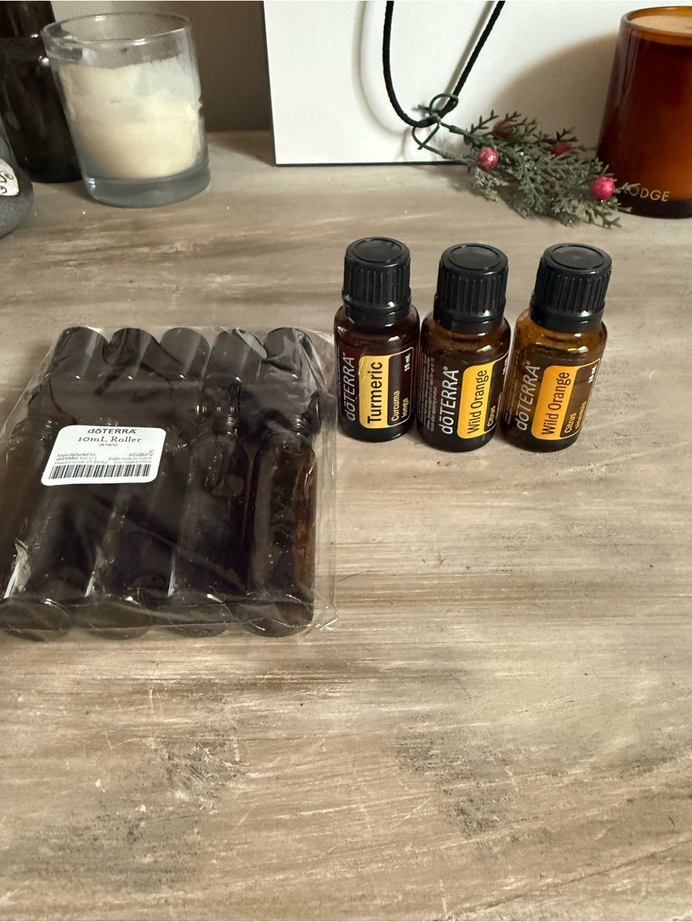 Doterra Amber Bottles with Yellow Labels